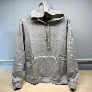 Adidas Women Fleece Hoodie Sweatshirt Heather Grey Pullover HR8491 Size S NEW